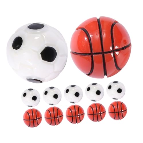 12 Stück Mikro Landschaftsornamente Basketball Fußball Fußball Winzige Fußball Miniaturkugeln DIY Zubehör Sportbälle Outdoor Zubehör Kleine Hausverzierung DIY Alasum von Alasum