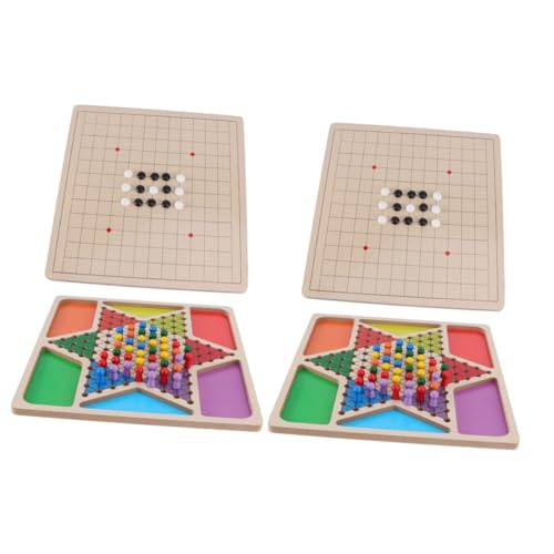 2 Sätze Spiel Schach Chinesisches Damespiel Weiqi-Spiel Kinder Dame Desktop-Spielzeug Gobang Dame Magnetische Dame Brettspiel Mit Stiften Hölzern Alasum von Alasum