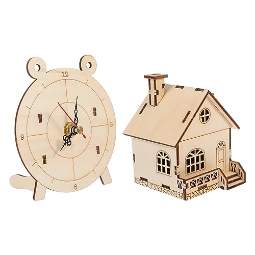 2 Sätze mechanisches Puzzle interaktives bastelsets für mitbringsel für Kindergeburtstag laubsäge holzkit für Holzmaschinen Lernspielzeug Beige Alasum von Alasum