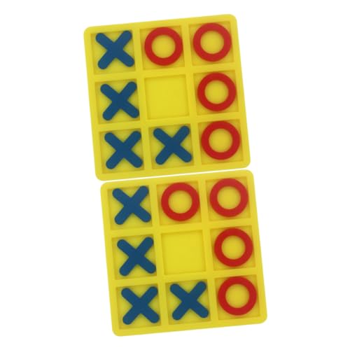 2 Sätze xo Schach interaktives Spielzeug Interactive Toys Kleinkindspielzeug Schachkampfspiel Spielzeug Schachbrett Schach-Brettspiel-Spielzeug Schachspiel Spielzeug Abs Yellow Alasum von Alasum