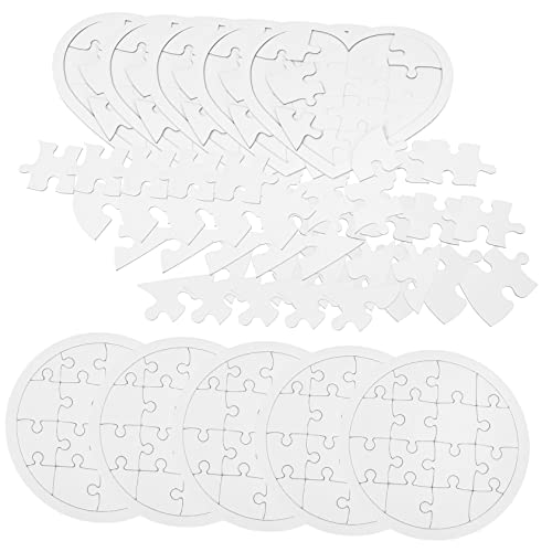 20 STK Sublimations-Puzzle-Rohlinge Spielzeug für Kinder kinderspielzeug Toys Rätsel für Kinder leeres Giraffen-Puzzle leeres DIY-Puzzle DIY leeres rundes Puzzle Papier Weiß Alasum von Alasum