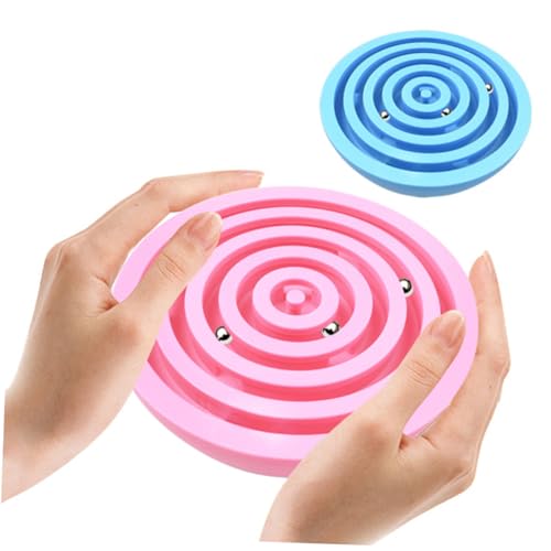 2St Balancierendes Perlenspielzeug für kinderspielzeug Stressabbau- Belohnungsspielzeug Labyrinth Ball Labyrinth Puzzles Perlen Hölzern Blue Alasum von Alasum