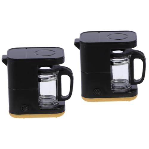 2st Modell Kaffeemaschine Kleine Kaffeemaschinenverzierung Mini-küchengerät Mini-kaffeemaschine Hausgerätemodell Kinder Kaffeemaschine Spielzeuge Black Plastik Alasum von Alasum