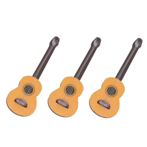 3st Gitarren-Requisiten Gitarrenmodell Schmuck Mini-gitarrenmodell Miniatur Gitarre Mini-miniaturinstrument E-Gitarren-zubehör Musical Miniatur-dekor Mikro Khaki Kiefernholz Alasum von Alasum