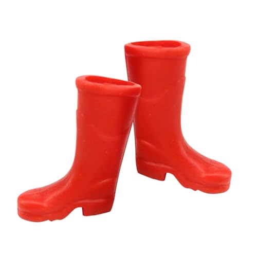 Alasum 1 Paar Gefälschte Schuhe Mini-Hausschuhe-Ornament Kleine Hausrequisiten Mini-Regenstiefel Simulationsschuhe Spielzeughausverzierung Miniatur Stiefelschmuck Plastik Rot von Alasum