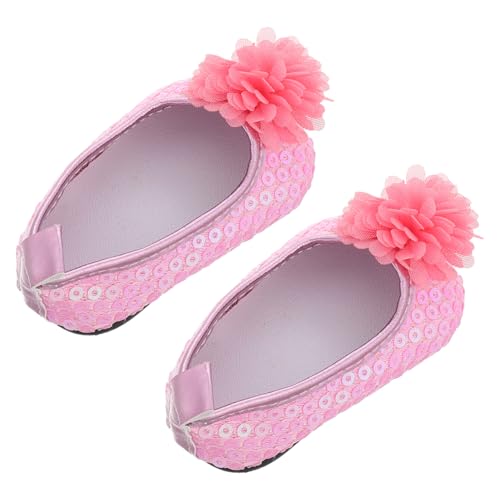 Alasum 1 Paar Glitzer-Puppenschuhe Kinderspielzeug -Telefon Mini- Glitzer Puppenschuhe Zoll Puppenzubehör Puppencharakter-Schuhe Puppenschuhe mit Pailletten Polyurethan Rosa von Alasum