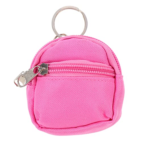 Alasum 1 STK Puppenhaus-Schultasche Beutelgürtel Tür Heimdekoration System Korb puppenstubenzubehör Mini schultüte Miniatur-Schultasche aus Stoff Mini-Schultasche aus Stoff Segeltuch Rosa von Alasum