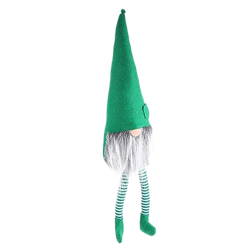 Alasum 1 STK Zwerg Elf Puppe Frühlingskaninchenfiguren Kaninchenzwerge Kreative Gnomenpuppe Osterpuppendekoration Irische Koboldfigur Plüschpuppe Hasen-dekor Osterhasenpuppe Green Stoff von Alasum