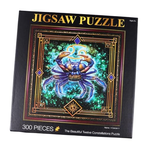 Alasum 1 Satz 300 Stück Sternzeichen Puzzle Kinder Puzzle kinderpuzzle Puzzle für Erwachsene Puzzle für Kinder Landschaftspuzzle Puzzles für puzzletisch Fische Puzzle Sternzeichen-Puzzle von Alasum