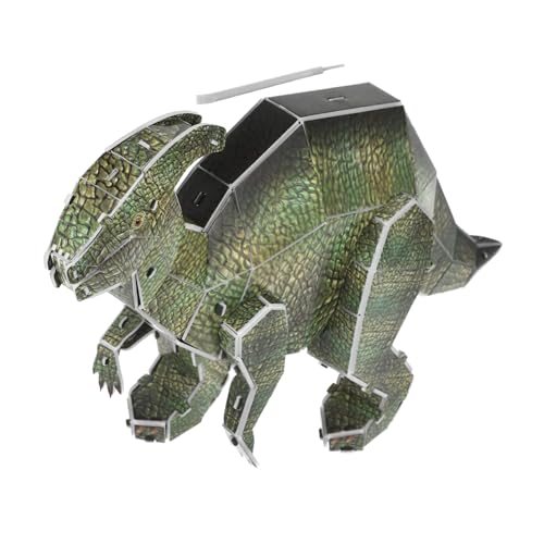 Alasum 1 Satz 39 Dinosaurier-Puzzle Stielspielzeug Bodenrätsel Denksportaufgaben Würfel 3D-tierpuzzle Puzzles Pädagogisches Puzzle Cartoon-Puzzle- Papier Green von Alasum