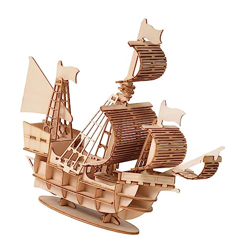 Alasum 1 Satz 3D-Puzzles Für Kinder Rätsel Für Jungen Kinder 3D-Puzzle-Spielzeug Seeschiff-Puzzle Mechanisches Puzzle Kinderpuzzles Aus Holz Holzpuzzles Für Kinder Bambus von Alasum