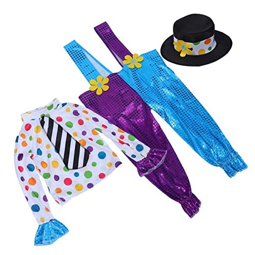 Alasum 1 Satz Abschlussball-Clown-kostüm Kinderkostüme Anzüge Für Kinder Performance-Kleidung Für Kinder Clown-Outfit Für Kinder Kit Für Kinder Halloweenkostüm Jungenkleid Zubehör Stoff von Alasum