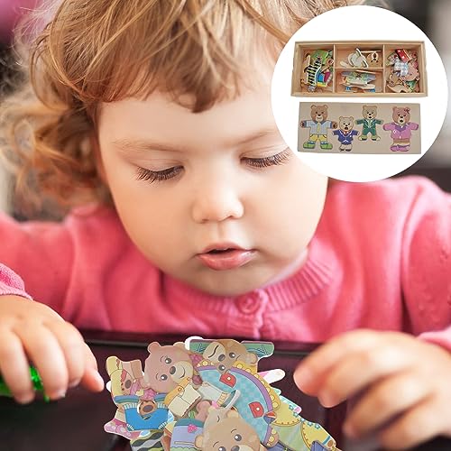 Alasum 1 Satz Ankleide-Puzzle Tier Puzzles Tierische Rätsel Tierrätsel Zum Wechseln Der Kleidung Tierwechsel-kleidungsrätsel Kinderpuzzle Pädagogisches Tierpuzzlespielzeug Holz von Alasum