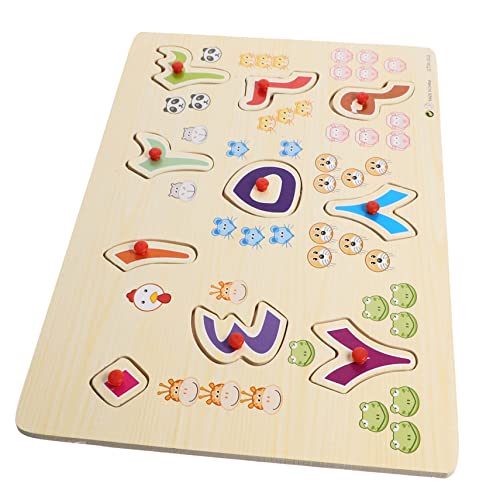 Alasum 1 Satz Arabisches Rätsel Puzzle rätselbuch Pädagogisches Toys Safe Toy Kindererziehung Lernspielzeug für Kleinkinder logisches Puzzle Holz von Alasum