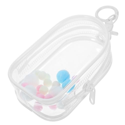 Alasum 1 Satz Babytasche Zeigen Lippenstiftetui Mit Schlüsselanhänger Plüsch-displaytasche Geldbörse Mini-Puppen-Aufbewahrungstasche Ausgestopft Durchsichtige Schlüsselanhängertasche PVC von Alasum