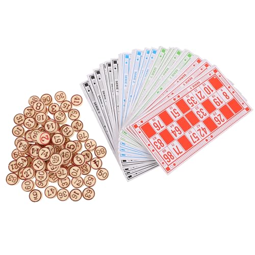 Alasum Bingo-Set für Jungen und Mädchen 1 Set Bingo-Spiel Schach-zahlenkarten Spielsteine Partyspiele für Familientreffen von Alasum