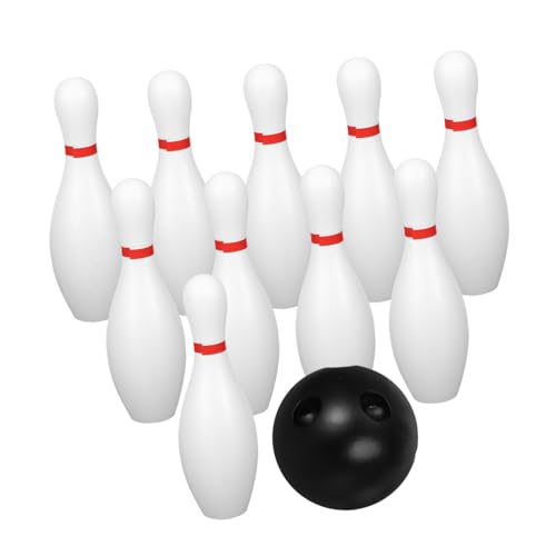 Alasum 1 Satz Bowling Outdoor-Spiele für Kinder Spielen Schläger Outdoor-Spielset Werfen Ball interaktives Spielzeug sportgeräte für Kinder Junge Spielzeug Kinderspielzeug Plastik Weiß von Alasum