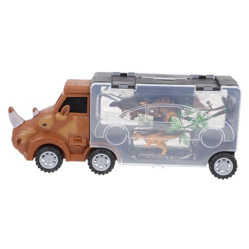 Alasum 1 Satz Container-LKW für Tiere Abschleppwagen Spielzeug für Jungen LKW-Transporter Spielzeug für Kinder kinderspielzeug Lastwagen für Tiere LKW-Spielzeug mit Griff Plastik Brown von Alasum