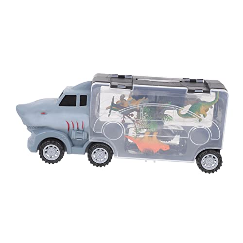 Alasum 1 Satz Container-LKW für Tiere Dinosaurier-LKW Dino-Auto-Spielset-Spielzeug Tiere Zeigen LKW aufbwahrungs-Box aufbewahrungskorb Haiförmiger Lastwagen Cartoon-Tiere-LKW Plastik Blue von Alasum