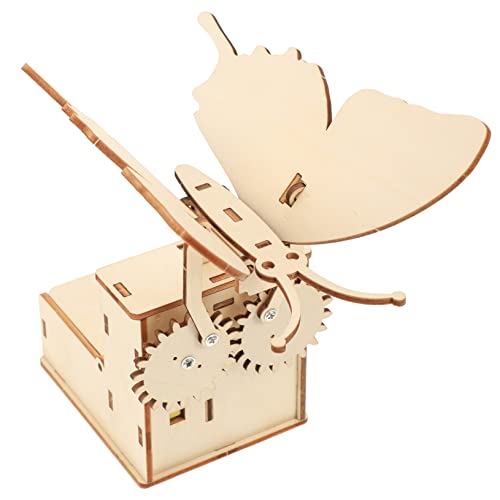 Alasum 1 Satz DIY-Wissenschaftsexperiment Kinderspielzeug 3D-Schmetterlings-Puzzle Funny Toys Fun Toy Lernspielzeug elektrische mechanische Schmetterlinge Bastelspielzeug für Kinder Holz von Alasum