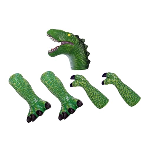 Alasum 1 Satz Dinosaurier-handpuppenspielzeug Spielzeuge Flexible Puppen Handpuppen Für Tierfiguren Fingerspielzeug Lernspielzeug Entzückende Fingerpuppen Green Vinyl von Alasum