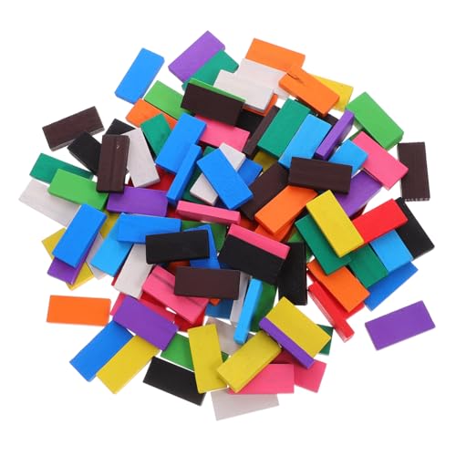 Alasum 1 Satz Domino-Spielzeug Bausteine Spielzeuge Kinder Spielzeug Spielsachen Bauklötze Kinderspielzeug Dominosteine Domino-Clip Domino-brettspiel Kinderaccessoire Dominospiel Holz von Alasum