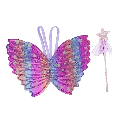 Alasum 1 Satz Engelsflügel Flügel des kleinen Mädchens Kinderkostüm Kostüme für Mädchen Fairy Wand Party mitgebsel Kinder Feenkostüm für Mädchen Partygeschenke für Mädchen Stoff Violett von Alasum