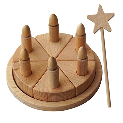 Alasum 1 Satz Feenkuchenkorb Lernspielzeug für Kleinkinder Spielzeugküchenzubehör küchenspielzeug für Kinder Kitchen Toys for DIY Geburtstagskuchen-Set aus Holz DIY-Handwerk aus Holz von Alasum