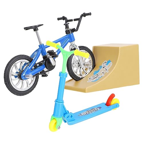 Alasum 1 Satz Fingerrad Finger-Skatepark winziges Sportroller kinderspielzeug für tragbares Fingerspielzeug zum Stressabbau Aluminiumlegierung Blue von Alasum