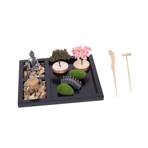 Alasum 1 Satz Gartenlandschaft Sandtisch Zen-Sand-couchtisch Mikrolandschaftsdekor Sandtischkunst Mini-Zen-Garten-kit Meditationstisch Aus Sand Meditationsschmuck Miniaturbausätze Harz von Alasum