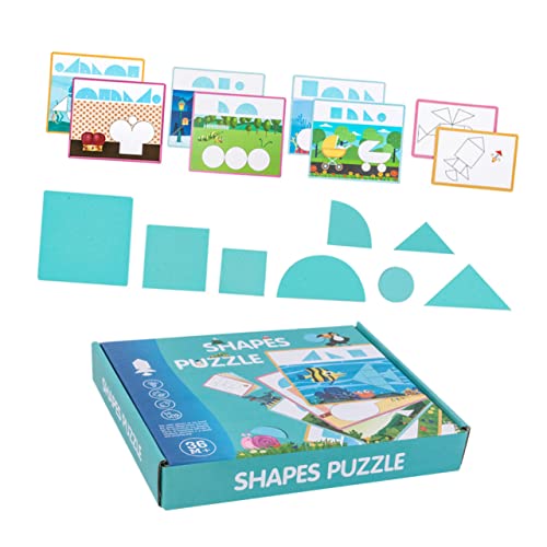 Alasum 1 Satz Geometrie-Puzzle Rechtschreibung Wörter Spiel Tangram-Puzzle Puzzles Puzzle Spielzeug für Kinder kinderspielzeug Rätsel zum frühen Lernen Geometrie Puzzles Spielzeug hölzern von Alasum