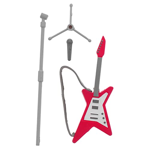 Alasum 1 Satz Gitarrenmikrofon Mini-e-Gitarre Mini- Miniatur-Musikinstrument Gitarre E-Gitarren-Ornament Miniatur-e-Gitarre Miniatur-e-bassgitarre Gitarrenfiguren Kinderspielzeug Pp von Alasum