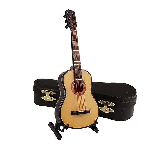 Alasum Mini Gitarre Desktop Schmuck Realistische Gitarre Modell Decor Schreibtisch Zubehör Für Musik von Alasum