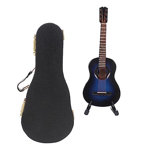 Alasum 1 Satz Gitarrenmodell Mini-Musikinstrument Gitarrenspielzeug Für Kinder Spielzeug Für Kleinkinder Musikspielzeug Für Babys Puppenhausmöbel Miniatur Gitarre Kupferdraht Blue von Alasum