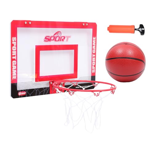 Alasum 1 Satz Hängende Tür Basketball Board Hängende Basketballbretter Basketballspielzeug Mit Handpumpe Mini-basketballkorb Für Den Innenbereich Sportspielzeug Indoor-Spielzeug Rot PVC von Alasum