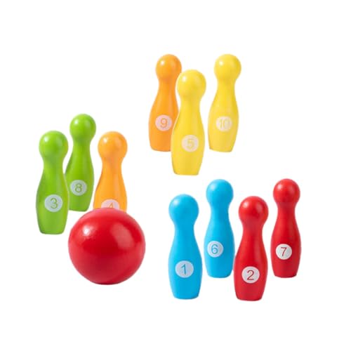 Alasum 1 Set Kinder Pädagogisches Holz Bowling Spielzeug Für Kleinkind Spielzeug Für Mädchen Y Spielzeug Bowling Spielzeug Für Jungen Und Mädchen von Alasum