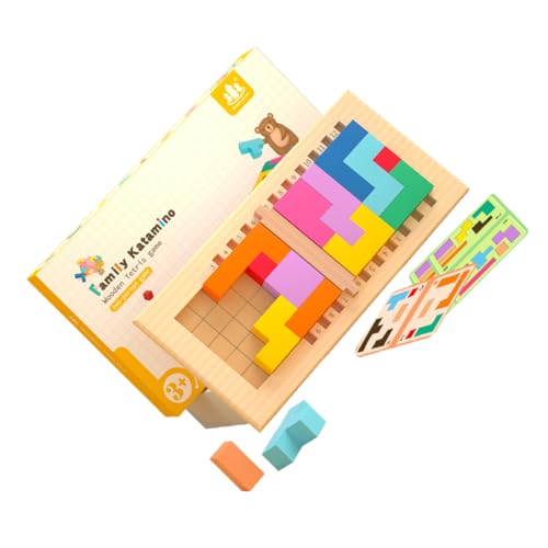 Alasum 1 Satz Holzblock Spielzeug Zum Sortieren Von Farben Bausteinspielzeug Balancierende Spielzeuge Denkspiel Für Kinder Stapelspielzeug Tangram-Spiel Puzzle-Spielzeug Hand-Auge Hölzern von Alasum