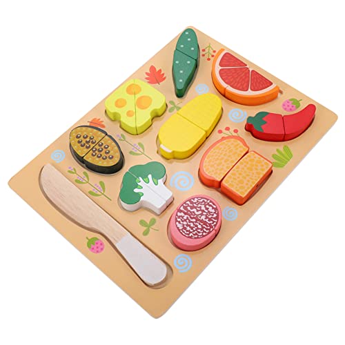 Alasum 1 Satz Holzpuzzle Spielset Für Die Kinderküche Magnetisches Spielzeug Für Kleinkinder Puzzle-Spielzeug Obstschneidespielzeug Vorgetäuscht Essen Spielset Kleinkinder Tun So Hölzern von Alasum