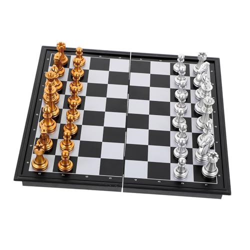 Alasum 1 Satz Internationales Schach Tragbares Brettspiel Outdoor-Spielset magnetisches Schach Schachbrett Kinder Schachbrett für Kinder Klappschachbrett vorteilhafte Schachspiele Plastik von Alasum