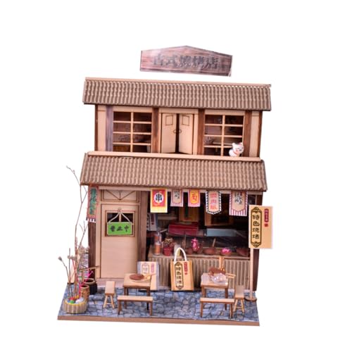 Alasum 1 Satz Kabinenmodell Puzzle Miniatursachen winziges -Kit Zubehör Rätsel puppenhaus bausatz selber Machen DIY Retro-Architektur-Hausbausatz Holz Brown von Alasum