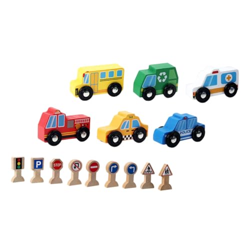 Alasum 1 Satz Kinderfahrzeug Aus Holz Autos Für Kinder Spielzeuge Automobil Kleinkind Auto Kinderspielzeug Zeichen Kleinkindspielzeug Auto Auto Spielzeugautofiguren Automodell Hölzern von Alasum