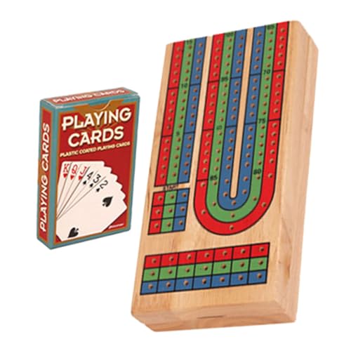 Alasum 1 Satz Krippenbrett für den Tisch mitbringspiel Traditionelles Kartenspiel Schachbrett Dekoratives Cribbage-Kartenspiel Zubehör für Tischspiele Krippenbrett für Party hölzern von Alasum