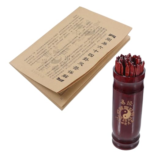 Alasum 1 Satz Lotterie Container Wahrsagestäbe China Stick Hellrosa DIY Handwerk Hängende Dekore Produkte Sticks Spiel Traditionell Aufnehmen Spiralstampfer Ding Ebenen Hölzern von Alasum