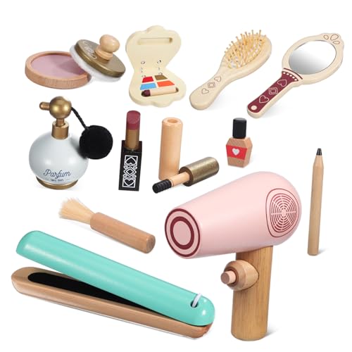 Alasum 1 Satz Make-up-Set für kinderschminken Set schminkset kinderknallzeug kindergeburtstags mitgebsel für Schönheitssalons Rollenspielset für Mädchen hölzern von Alasum