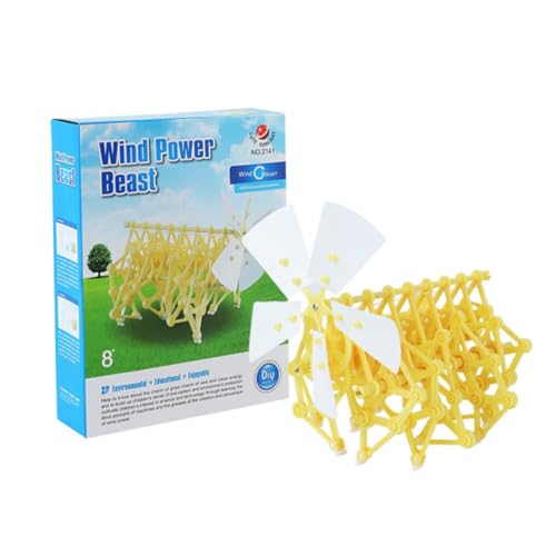 Alasum 1 Satz Mechanisches Biest Puzzle-modellbausatz Windkrafttier Spielzeug Mechanisches Puzzle-Spielzeug Kinder Bauen Spielzeug Zusammen Form-Puzzle-Spielzeug Yellow Plastik von Alasum