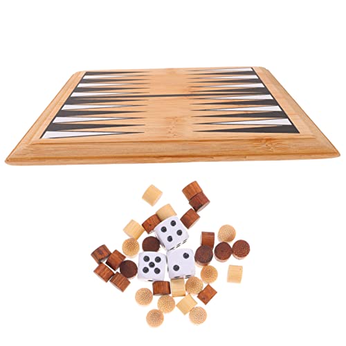 Alasum 1 Satz Mini-Backgammon Lernspielzeug für Kinder Dame Brettspiel Backgammon-Spiel Mini Schach Kinder schachspiel kinderspielzeug tragbares Schachspielzeug Schach Spielzeug Bambus von Alasum