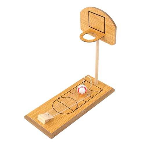 Alasum 1 Satz Mini-Basketballspielzeug Mini-Bowling Basketball drinnen Kinder holzspielzeug tischbasketballspiel Tabletop-Basketball Finger-Basketballspiel Hölzern Light Brown von Alasum