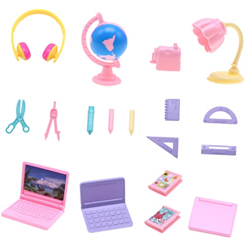 Alasum 1 Satz Mini-Briefpapier-Set Mini-Stift Mini-Laptop-Spielzeug Mikrospielzeug Mini-Lineal-Modell Modelle Kinderspielzeug Mini-Briefpapier-Kit Miniatur-Schreibwarenspielzeug Plastik von Alasum