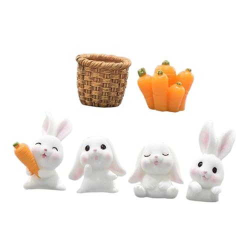 Alasum 1 Satz Mini-Kaninchen-Statue tierische Hasenfiguren Feenhafte Hasenfigur Blumentopffiguren Hasen deko Kaninchen deko Exquisite Kaninchendekore kleine Hasenmodellierungsstatuen Harz von Alasum