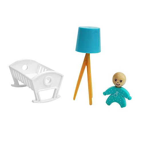 Alasum 1 Satz Mini- -Ornamente Miniatur babybett Miniaturmöbel Spielzeug für Babypuppen babybett Spielzeug Kinderbett Spielzeug Miniatur-Kinderbett Puppenhaus Minibett Plastik Weiß von Alasum